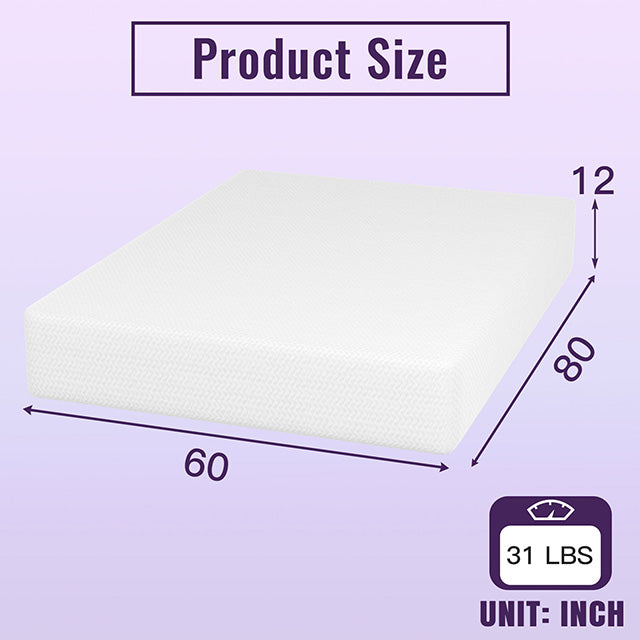 Nasturtium 12" Queen Bamboo Charcoal Infused Memory Foam